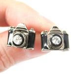 small-camera-photography-themed-stud-earrings-in-black-and-silver