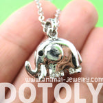 Small Elephant Animal Charm Necklace in Silver | Animal Jewelry | DOTOLY