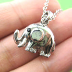 Small Elephant Animal Charm Necklace in Silver | Animal Jewelry | DOTOLY