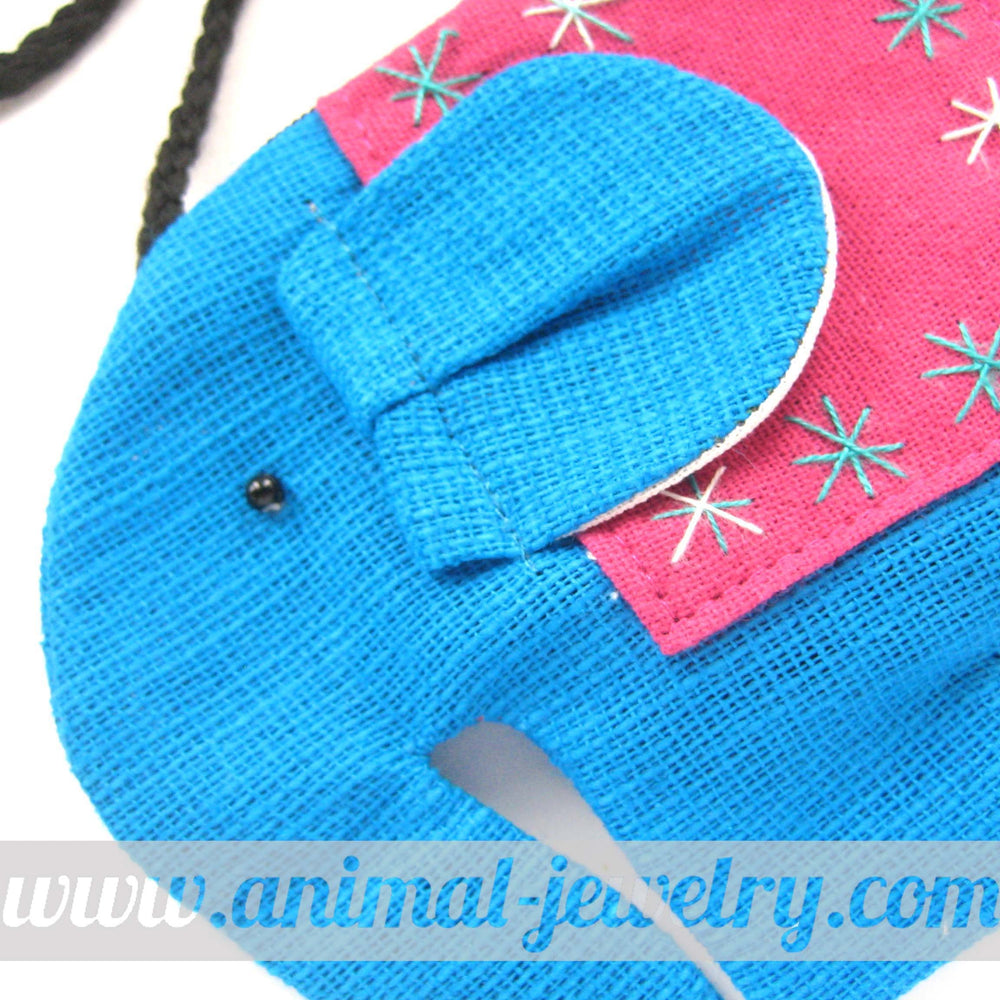 Small Elephant Shaped Animal Cross Body Bag in Bright Blue | DOTOLY