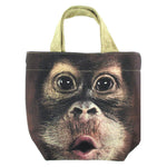 Small Orangutan Monkey Face Print Fabric Lunch Tote Bag | DOTOLY | DOTOLY