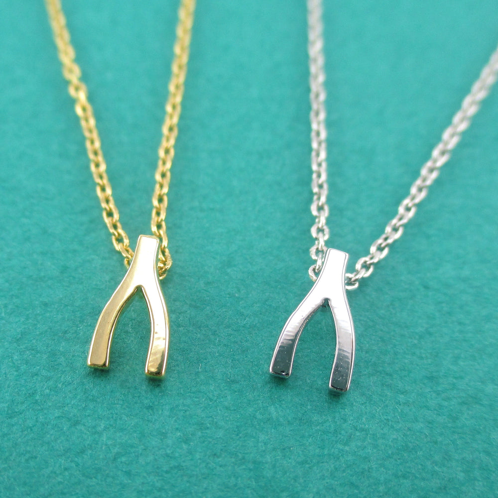 Small Wishbone Lucky Pendant Necklace | Gifts for Her
