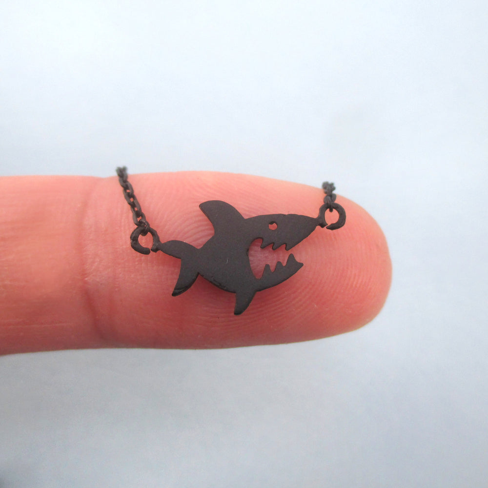 Smiling Shark Silhouette Pendant Sea Creatures Necklace – DOTOLY