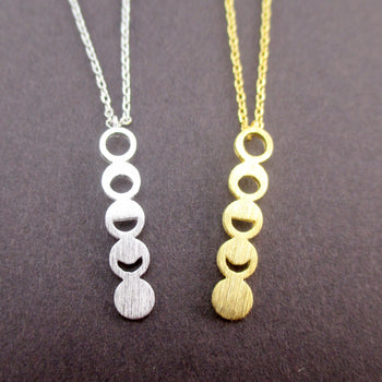 Solar Eclipse Moon Lunar Phase Shaped Space Themed Pendant Necklace