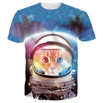 Space Cat Astronaut Kitten Galaxy Universe Print Graphic Tee | DOTOLY