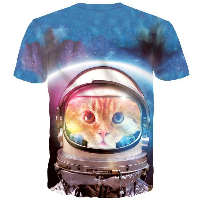 Space Cat Astronaut Kitten Galaxy Universe Print Graphic Tee | DOTOLY