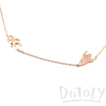 Spaceship and Astronaut Space Travel Themed Charm Necklace in Rose Gold | DOTOLY | DOTOLY