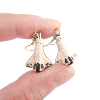 Spaceship Rocket Shaped Ceramic Space Themed Dangle Earrings | Handmade | DOTOLY