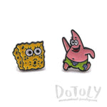SpongeBob SquarePants and Patrick Star Shaped Stud Earrings | DOTOLY