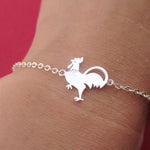  Hot Stuff Chicken Rooster Shaped Charm Bracelet in Gold or Silver