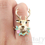 Stag Head Trophy Shaped Animal Ring in Gold | DOTOLY | DOTOLY
