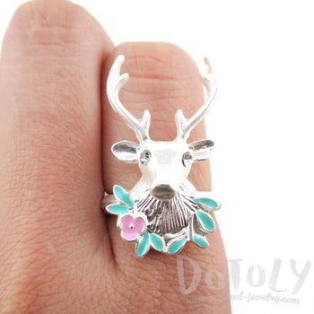 Stag Head Trophy Shaped Animal Ring in Silver | DOTOLY | DOTOLY