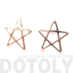 Star Shaped Outline Cut Out Stud Earrings in Rose Gold | DOTOLY | DOTOLY