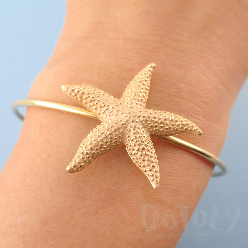 Starfish and Seashell Shaped Mermaid Inspired Bangle Bracelet Cuffs