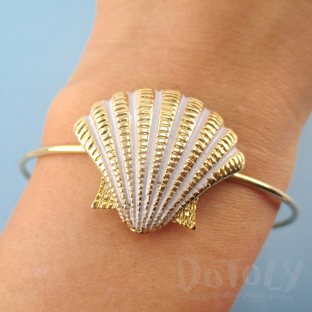 Starfish and Seashell Shaped Mermaid Inspired Bangle Bracelet Cuffs