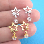 Stargazer Rhinestone Stars Star Outline Shaped Stud Earrings | DOTOLY
