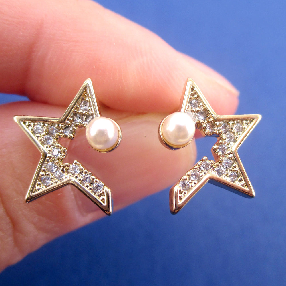 Starry Night Sky Star Shaped Rhinestone Space Stud Earrings | DOTOLY