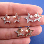 Starry Night Sky Star Shaped Rhinestone Space Stud Earrings | DOTOLY