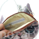Striped Tabby Kitty Cat Face Shaped Photo Digital Print X Body Shoulder Bag | DOTOLY