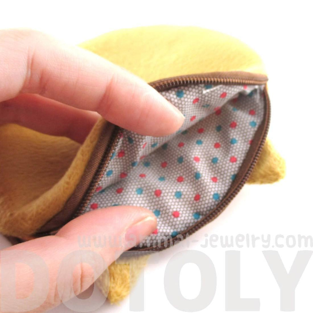 Stuck Up Orange Tabby Kitty Cat Face Shaped Coin Purse Make Up Bag | DOTOLY
