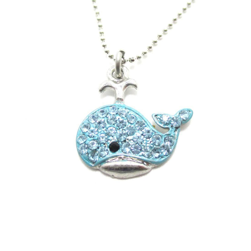 Super Cute Whale Shaped Blue Rhinestone Pendant Necklace | DOTOLY | DOTOLY