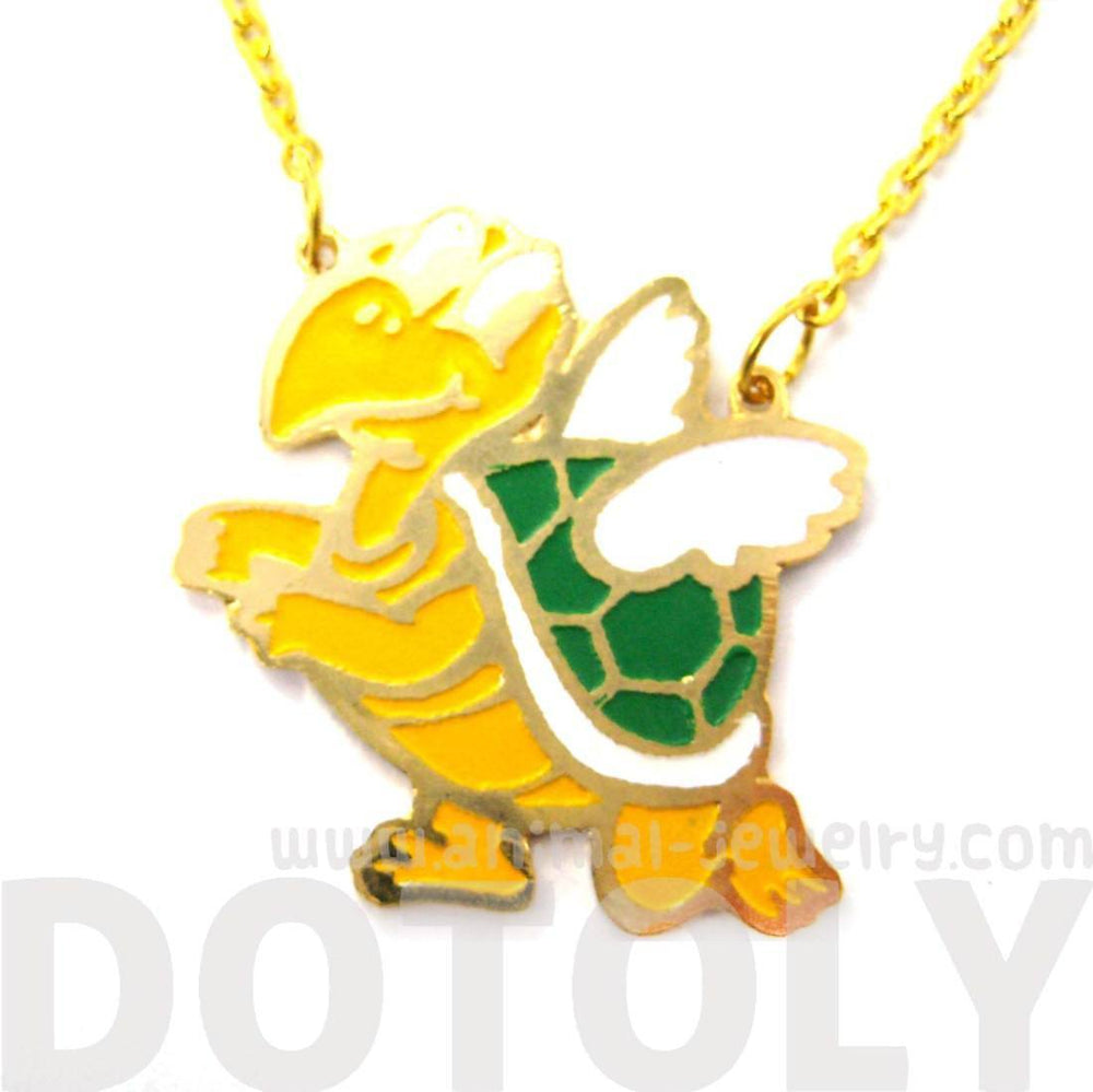 Super Mario Themed Koopa Troopa Turtle With Wings Pendant Necklace | Limited Edition | DOTOLY