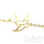 Swallow Bird Outline Shaped Charm Bracelet in Gold | Animal Jewelry | DOTOLY