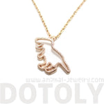 T-Rex Dinosaur Outline Shaped Animal Charm Necklace in Rose Gold | DOTOLY