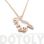 T-Rex Dinosaur Outline Shaped Animal Charm Necklace in Rose Gold | DOTOLY