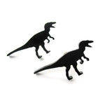 T-Rex Silhouette Dinosaur Shaped Laser Cut Stud Earrings in Black | DOTOLY