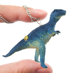 T-Rex Tyrannosaurus Dinosaur Shaped Pendant Necklace in Blue | Animal Jewelry | DOTOLY