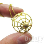 Tarantula Spider Web Shaped Pendant Necklace in Gold | DOTOLY | DOTOLY