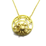 Tarantula Spider Web Shaped Pendant Necklace in Gold | DOTOLY | DOTOLY