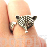 Textured Baby Fox Shaped Animal Ring in Silver | US Size 6 to 8 | DOTOLY