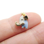 Tiny Abstract Elephant Shaped Enamel Pendant Necklace | Animal Jewelry | DOTOLY