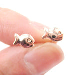 Tiny Fish Shaped Guppies Stud Earrings in Rose Gold | DOTOLY | DOTOLY