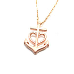 Tiny Heart Shaped Anchor Charm Nautical Themed Necklace in Rose Gold | DOTOLY | DOTOLY