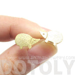 Tiny Hedgehog Animal Shaped Stud Earrings in Gold | DOTOLY | DOTOLY