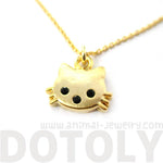 Tiny Kitty Cat Shaped Animal Charm Necklace in Gold | Animal Jewelry | DOTOLY