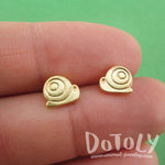 Tiny Snail Mollusk Slug Shaped Allergy Free Stud Earrings in Gold
