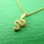 Tiny Snake Shaped Danger Noodle Squiggly Python Pendant Necklace