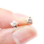 Tiny Star Shaped Stud Earrings in Rose Gold with Rhinestones | DOTOLY | DOTOLY