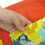 Large Shoulder Tote Diaper Bag with Bright Yellow Desert Cactus Print