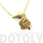 Toucan Bird Shaped Animal Themed Pendant Necklace in Gold | DOTOLY | DOTOLY