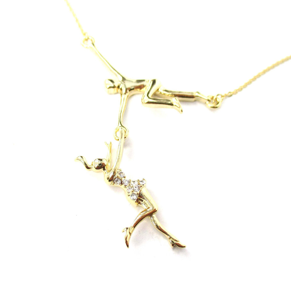 Trapeze Acrobat Pendant Gymnast Gymnastic Circus Themed Necklace in Gold | DOTOLY | DOTOLY