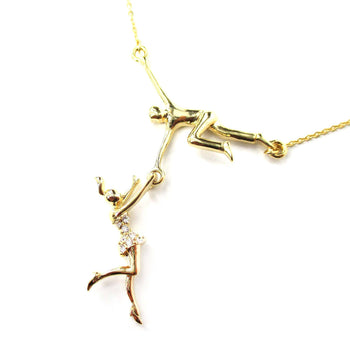 Trapeze Acrobat Pendant Gymnast Gymnastic Circus Themed Necklace in Gold | DOTOLY | DOTOLY