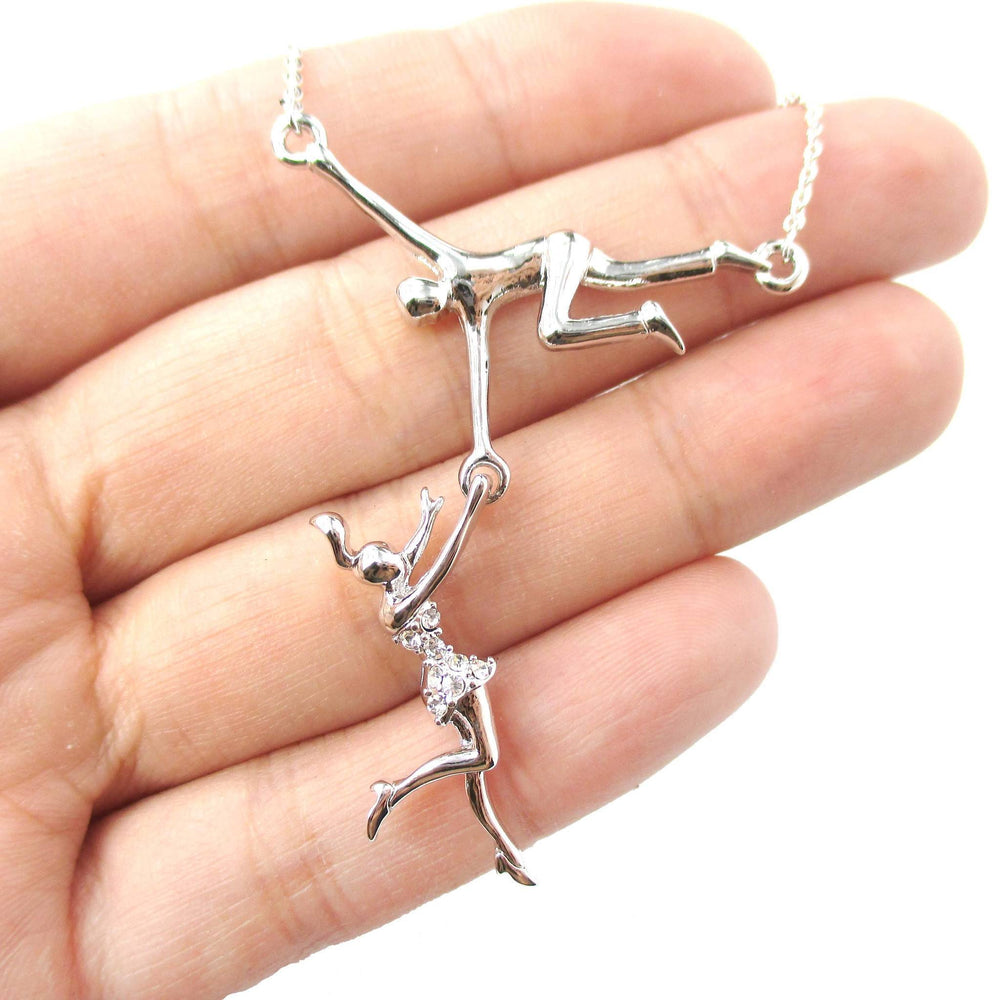 Trapeze Acrobat Pendant Gymnast Gymnastic Circus Themed Necklace in Silver | DOTOLY | DOTOLY