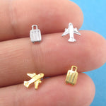 Travel Inspired Airplane and Suitcase Shaped Wanderlust Earrings