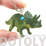 Triceratops Dinosaur Shaped Pendant Necklace in Green | Animal Jewelry | DOTOLY