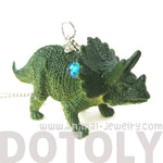 Triceratops Dinosaur Shaped Pendant Necklace in Green | Animal Jewelry | DOTOLY